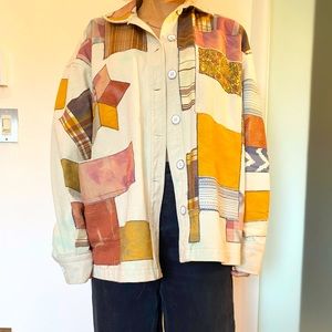 Urban Outfitters (Kimchi Blue) Small Patchwork Jacket with subtle blue tie dye